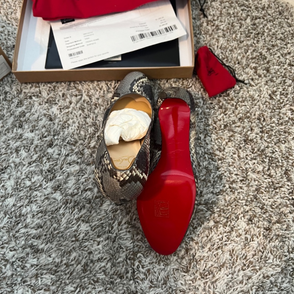 Christian Louboutin Python Platform Pumps - Grey/Black EU 37 - Picture 4 of 9